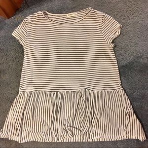{Ginger G} Striped Peplum T-shirt Size Small